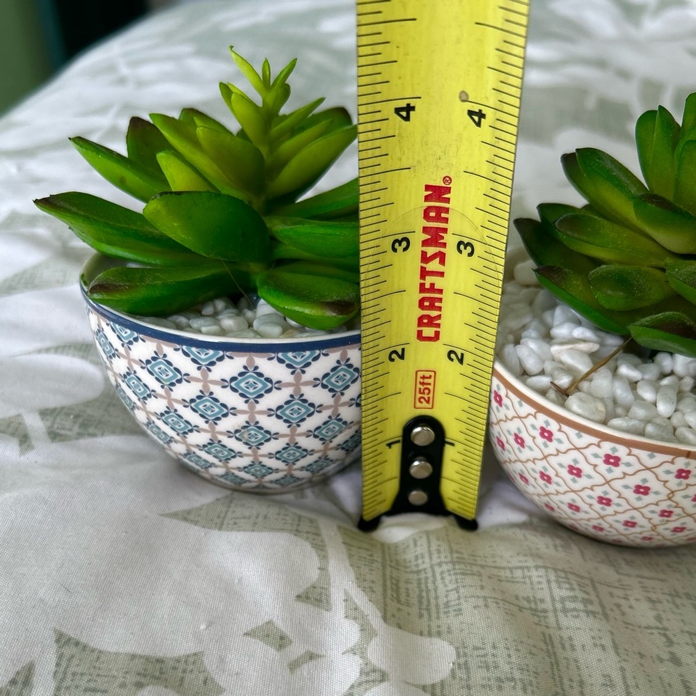 Adorable Mini Potted Faux Succulent Desert Green Plant Decor Accent Set of 2 - Picture 9 of 9
